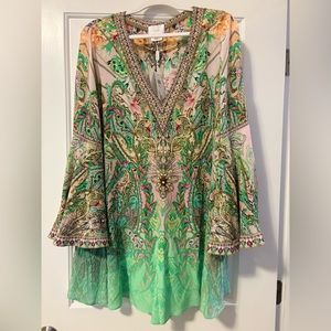 Camilla BRAND NEW NEVER been worn 100% silk, rhinestone embellishment! Stunning